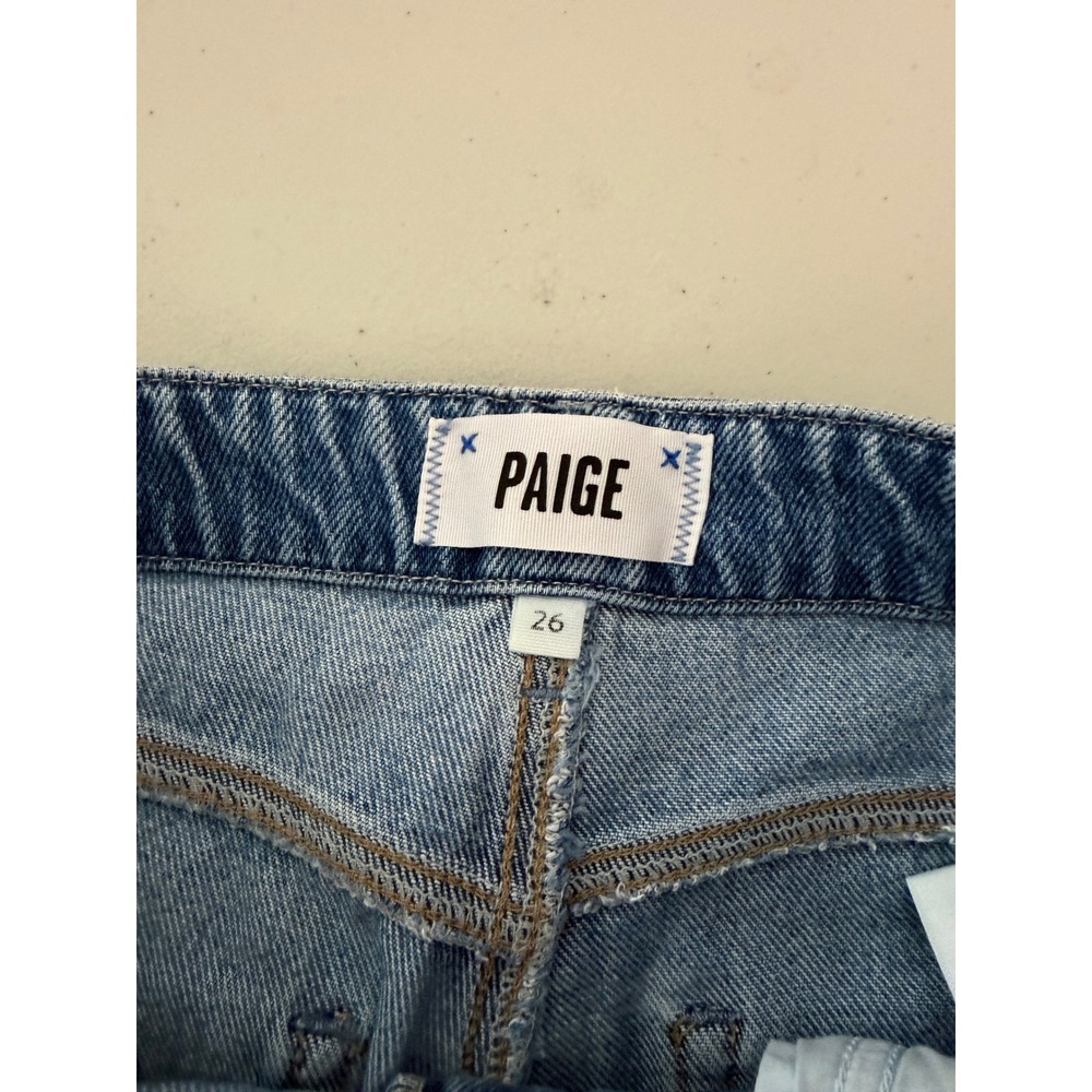 PAIGE Zoey Wide Leg Jeans Blue Coastline Drawstring High Rise 26 - Picture 6 of 8